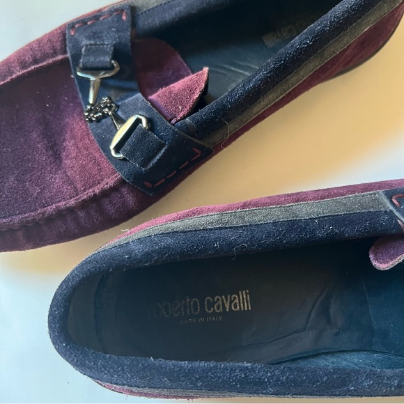 Roberto Cavalli Suede Leather Driving Loafers Purple Blue and Grey main image 7